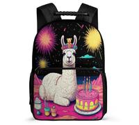 TPISLI Mochila Escolar Lindo Llama para Niños Niñas 7-11 Años Mochila Escolar Animal Alpaca Cursos 3-5 School Bag, Asa Reforzada Bolsillos Laterales Vuelta al Cole
