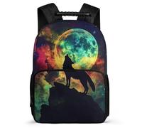 TPISLI Mochila Escolar Lobo Motivo para Niña Niño 5-10 Años Mochila Colegio Animal Lobo Diseño Cursos 3-5 School Bag, Bolsillos Laterales Asa Reforzada Vuelta al Cole