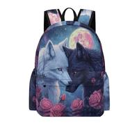 TPISLI Mochila Escolar Lobo Niño de Primaria, Mochila con Animal Wolve Colegio para Niñas de 8 A 12 Años, Mochilas Casual para Niños Viajes