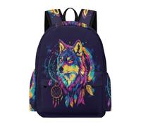 TPISLI Mochila Escolar Lobo Niño de Primaria, Mochila con Animal Wolve Colegio para Niñas de 8 A 12 Años, Mochilas Casual para Niños Viajes