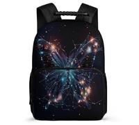 TPISLI Mochila Escolar Mariposa Estampado para Niño Niña 6-11 Años Mochila Infantil Mariposa Primaria Bookbag, Tejido 1680D Bolsillos Laterales Viaje Uso Diario