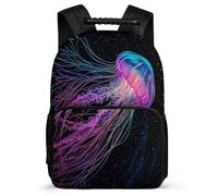 TPISLI Mochila Escolar Medusa Diseño para Niños 6-11 Años Mochila Escolar Océano Creatures Cursos 1-3 Daypack, Espalda Acolchada Asa Reforzada Viaje Uso Diario