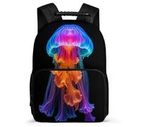 TPISLI Mochila Escolar Medusa Motivo para Niñas Cursos 3-5 Mochila Escolar Océano Creature 7-11 Años School Bag, Asa Reforzada Tejido 1680D Viaje Uso Diario