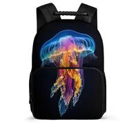 TPISLI Mochila Escolar Medusa para Estudiantes 7-12 Años Mochila Vida Marina Patrón Cursos 2-4 School Bag, Detalles de Fieltro Resistente Ligera Regalo Cumpleaños