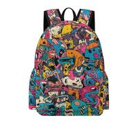 TPISLI Mochila Escolar Moda Graffiti Niño 13 Años Mochila Colorido Escolares Secundaria School Bag Ligera Resistente Viaje Uso Diario Outdoor Colegio Viaje Excursión