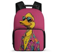 TPISLI Mochila Escolar Motivo de Cool Pato Cursos 1-3 para Chicos Chicas, Mochila Infantil Tema Animal Ligera, Bookbag, Resistente, Bolsillos Laterales, Viaje Uso Diario