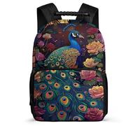 TPISLI Mochila Escolar Motivo de Pavo Real para Estudiantes Primaria, Mochila Patrón Animal 6-10 Años, School Bag, Primaria Viaje, Cómoda para Libros Cuadernos