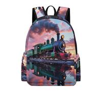 TPISLI Mochila Escolar Motivo de Tren Chica 12 Años Mochila de Ferrocarril Niña 12 Años Daypack Práctica Resistente Vuelta al Cole Colegio Excursión Outdoor Uso Diario