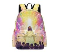 TPISLI Mochila Escolar Motivo Jesús Cristiano para Niños y Niñas 10-14 Años Mochila Patrón Jesús Estudiantes Mochilas Escolares Ligeras, Backpack para Paseo y Actividades al Aire Libre