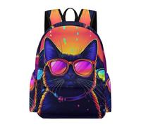 TPISLI Mochila Escolar Motivo Moderno Gatito para Niño y Niña 14 Años Mochila Patrón Animal Gato Instituto Mochila de Gran Capacidad, Book Bag para Paseo y Actividades al Aire Libre y Excursión