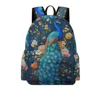 TPISLI Mochila Escolar Motivo Pavo Real 3º-6º Curso para Niño y Niña Mochila Infantil Patrón Animal 8-12 Años Mochila Ligera Duradera, Daypack para Vuelta al Cole y Excursión y Senderismo