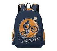 TPISLI Mochila Escolar Mountain Bike Motif Niña Primaria, Mochila para Niñas Kawaii con Motorbike 7 A 12 Años, Mochilas Escolares Chica E Ligera