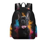 TPISLI Mochila Escolar Niñas 8 A 13 Años, Mochilas Primaria Niña con Bulldog Dog Pattern, Mochila Casual con Puppy Print, Adaptable A Cursos 1-5