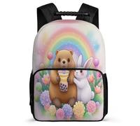TPISLI Mochila Escolar Oso para Niñas 5-10 Años Mochila Escolar Conejo Animal Cursos 3-5 Bookbag, Espalda Acolchada Asa Reforzada Viaje Uso Diario