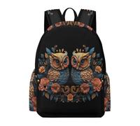 TPISLI Mochila Escolar Owl Flower Print Niño 9 A 14 Años, Mochilas Escolares Transpirables para Niñas de 6 A 10 Años, Mochila Colegio Primaria con Bird Motif para Chicas