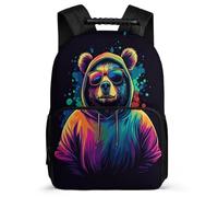 TPISLI Mochila Escolar Panda Illustration Primaria para Estudiantes Mochila Colegio Animal Diseño 6-11 Años School Bag, Asa Reforzada Detalles de Fieltro Regalo Cumpleaños