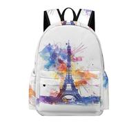 TPISLI Mochila Escolar para Niña Niño, Bolsas Eiffel Tower Print de Primaria Infantil Mochila Colegio Chicas con Eiffel Tower, Mochilas Tipo Casual para Niñas Escuela Y Viajar