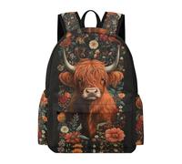 TPISLI Mochila Escolar para Niña Niño, Bolsas Highland Cow de Primaria Infantil Mochila Colegio Chicas con Cow, Mochilas Tipo Casual para Niñas Escuela Y Viajar