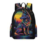 TPISLI Mochila Escolar para Niña Niño, Bolsas Wolve Design de Primaria Infantil Mochila Colegio Chicas con Animal Lobo Estampado, Mochilas Tipo Casual para Niñas Escuela Y Viajar