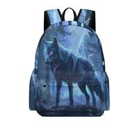 TPISLI Mochila Escolar para Niñas 9-13 Años Mochila Wolve Motif Infantil Ligera Mochilas Colegio Primaria Chica con Animal Lobo Pattern Navidad/Vuelta Al Cole/Cumpleaños