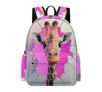 TPISLI Mochila Escolar para Niñas de Primaria, Mochilas Colegio Cute Jirafa Ligera Y Linda Niños de 8 A 12 Años, Mochila Casual con Animal 3D Estampadoed para Chica, Ideal Escuela O Viajes