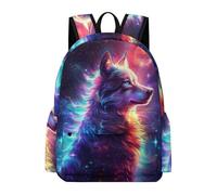 TPISLI Mochila Escolar para Niñas de Primaria, Mochilas Colegio Wolve Motif Ligera Y Linda Niños de 8 A 12 Años, Mochila Casual con Animal Lobo Pattern para Chica, Ideal Escuela O Viajes