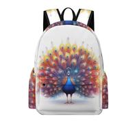 TPISLI Mochila Escolar para Niñas, Mochila Colegio de Primaria con Peacock Pattern para Chicas 9 A 16 Años, Mochilas Casual con Animal Print