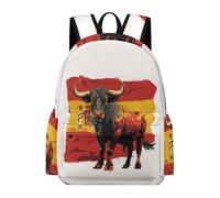 TPISLI Mochila Escolar para Niñas, Mochila Colegio de Primaria con Spanish Bullfighting para Chicas 9 A 16 Años, Mochilas Casual con Buffalo Motif
