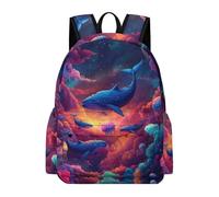 TPISLI Mochila Escolar para Niñas, Mochila Colegio de Primaria con Whale Motif para Chicas 9 A 16 Años, Mochilas Casual con Sea Creature