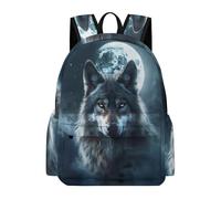 TPISLI Mochila Escolar para Niñas, Mochila Colegio de Primaria con Wolve para Chicas 9 A 16 Años, Mochilas Casual con Animal Lobo