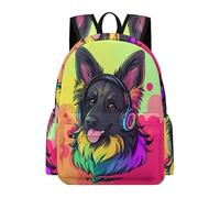 TPISLI Mochila Escolar para Niño, Mochilas Infantil con German Shepherd Dog, Mochila Escolar Niña de 2ª A 5ª Clase, Mochilas Niños para La Escuela O Viajes con Animal Puppy