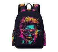 TPISLI Mochila Escolar para Niño, Mochilas Infantil con Skeleton, Mochila Escolar Niña de 2ª A 5ª Clase, Mochilas Niños para La Escuela O Viajes con Colourful Skull Theme