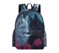 TPISLI Mochila Escolar para Niño, Mochilas Infantil con Wolve Pattern, Mochila Escolar Niña de 2ª A 5ª Clase, Mochilas Niños para La Escuela O Viajes con Animal Lobo Ilustración