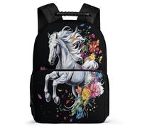 TPISLI Mochila Escolar Patrón de Caballo para Escolares 6-11 Años, Mochila Animal Infantil Colegio Primaria, Daypack, Resistente, Bolsillos Laterales, Viaje Uso Diario