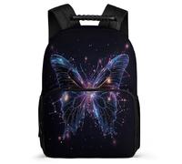 TPISLI Mochila Escolar Patrón de Mariposa para Niñas 6-10 Años, Mochila Estampado de Mariposa Infantil Colegio Primaria, Bookbag, Tejido 1680D, Detalles Fieltro, Colegio Viaje