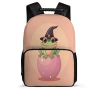 TPISLI Mochila Escolar Patrón de Rana para Estudiantes Cursos 1-3, Mochila Ilustración de Animal Infantil Ligera, School Bag, Espalda Acolchada, Asa Reforzada, Escuela Diario