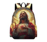 TPISLI Mochila Escolar Patrón Jesús Cristiano para Niño y Niña 6-10 Años Mochila Infantil Diseño Jesús Primaria Mochila de Gran Capacidad, Backpack para Paseo y Actividades al Aire Libre