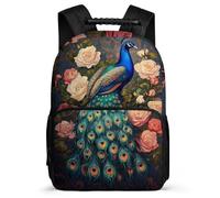 TPISLI Mochila Escolar Pavo Real para Chicos Chicas Primaria, Mochila Animal Pavo Real Infantil Ligera, Bookbag, Espalda Acolchada, Asa Reforzada, Escuela Diario
