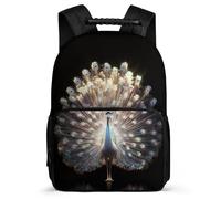 TPISLI Mochila Escolar Pavo Real para Niños Niñas Primaria, Mochila Tema Animal 6-11 Años, Daypack, Espalda Acolchada, Asa Reforzada, Escuela Diario