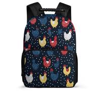 TPISLI Mochila Escolar Pollo Patrón Niño Niña 7-12 Años Mochila Infantil Animal Estampado Primaria Daypack, Espalda Acolchada Bolsillos Laterales Viaje Uso Diario