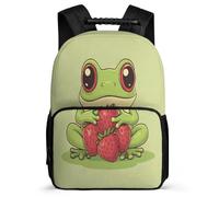 TPISLI Mochila Escolar Rana Motivo Chicos Chicas 6-10 Años Mochila Colegio Animal Patrón Cursos 3-5 Bookbag, Bolsillos Laterales Asa Reforzada Viaje Uso Diario
