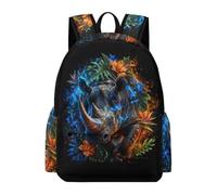TPISLI Mochila Escolar Rinoceronte Chico 11 Años Mochila Primaria Tema de Animales para Chicos Clase 7-9 Bolsa Primaria Moderna Durable Deporte Outdoor Colegio Viaje