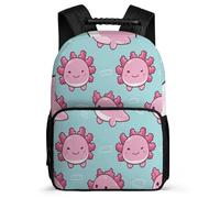 TPISLI Mochila Escolar Rosa Axolotl Motivo Cursos 3-5 para Niños Mochila Infantil Salamandra 7-11 Años Backpack, Detalles de Fieltro Tejido 1680D Navidad Escuela