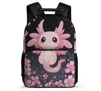 TPISLI Mochila Escolar Rosa Axolotl para Niña Niño Escuela Primaria Mochila Colegio Salamandra 7-12 Años School Bag, Tejido 1680D Espalda Acolchada Navidad Escuela