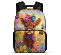 TPISLI Mochila Escolar Scottish Highland Ganado para Niño Niña 7-12 Años Mochila Infantil Vaca Colegio Daypack, Espalda Acolchada Asa Reforzada Regalo Cumpleaños