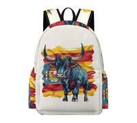 TPISLI Mochila Escolar Spanish Bullfighting Niño, Mochilas Primaria Escolares Transpirable para Infantil Niños de 8 10 12 Años, Kawaii Mochila Chicos Colegio con Animal Bull