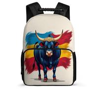 TPISLI Mochila Escolar Spanish Fighting Bull para Estudiantes 8-12 Años Mochila Colegio Ganado Cursos 2-4 Daypack, Espalda Acolchada Bolsillos Laterales Navidad Escuela