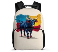TPISLI Mochila Escolar Spanish Fighting Bull para Niños 6-11 Años Mochila Ganado Cursos 3-5 Daypack, Resistente Ligera Bolsillos Laterales Regalo Cumpleaños