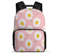TPISLI Mochila Escolar Spring Daisies Flores Cursos 1-3 para Niño Niña Mochila Colegio Rosa 6-11 Años School Bag, Espalda Acolchada Bolsillos Laterales Ocio Actividades