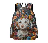 TPISLI Mochila Escolar Springer Spaniel Dog Niño Primaria, Mochila para Niñas con Puppy Flowers 6 A 10 Años, Mochilas Escolares Chica E Ligera